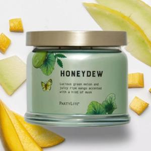 image:imagePartyLite 3Wick Jar Candle Highly Fragranced Clean Burning Glass Candle 2545 Hours Burn Time Almond Pear TartHoneydew