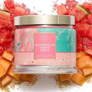 image:imagePartyLite 3Wick Jar Candle Highly Fragranced Clean Burning Glass Candle 2545 Hours Burn Time Almond Pear TartWatermelon