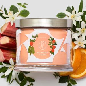image:imagePartyLite 3Wick Jar Candle Highly Fragranced Clean Burning Glass Candle 2545 Hours Burn Time Almond Pear TartWild Rhubarb  Citrus