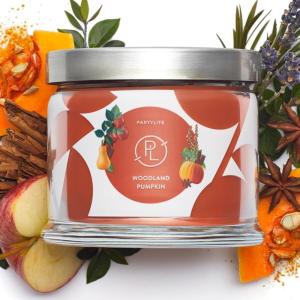 image:imagePartyLite 3Wick Jar Candle Highly Fragranced Clean Burning Glass Candle 2545 Hours Burn Time Almond Pear TartWoodland Pumpkin