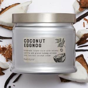 image:imagePartyLite Fig Fatale Scented Notes of Apricot Green Fig Peach Mango Strawberry and Vanilla132oz 3Wick Jar Candle 45 Hour Burn Time Luxurious Fragrance Perfect for GiftingCoconut Eggnog