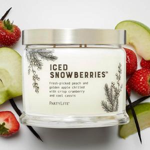 image:imagePartyLite Fig Fatale Scented Notes of Apricot Green Fig Peach Mango Strawberry and Vanilla132oz 3Wick Jar Candle 45 Hour Burn Time Luxurious Fragrance Perfect for GiftingIced Snowberries