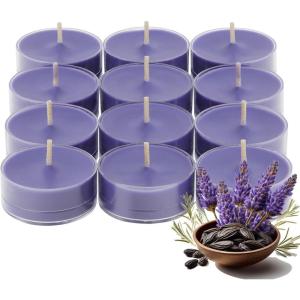 image:imagePartyLite Set of 12 Tea Lights Candles Cedar Patchouli Scent Aromatherapy Scented Candles Gift Set Up to 4 to 6 Hours Burn TimeTwilight Lavender