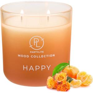 image:imagePartyLite Optimistic Scented with Notes of Sparkling Mandarin amp Tart Lemon 141oz 2Wick Ombre Jar Candle 2448 Hour Burn Time Part of the Mood Collection Refreshing Tropical Perfect for GiftingHappy