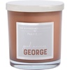 image:imagePartyLite George Boyfriend Jar Candle  Leather Musk 4045 Hour Burn Time Premium White Wax Leather Sandalwood Rose Bergamot Fragrance Brown Glass Jar Silvertone Lid