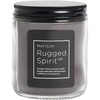 image:imagePartyLite Rugged Spirit Wooden Wick Jar Candle  Leather Musk 4050 Hour Burn Crackling Wick Masculine Scented Candles for Men  Leather Sandalwood Rose amp Bergamot