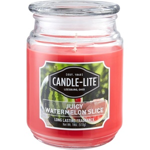 image:imageCandleLite Everyday Scented Juicy Watermelon Slice SingleWick Jar Candle 18 oz Red