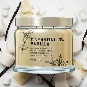 image:imagePartyLite 3Wick Jar Candle Highly Fragranced Clean Burning Glass Candle 2545 Hours Burn Time Almond Pear TartMarshmallow Vanilla