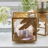 image:imagePartyLite Candle Holder  Square Golden Frond Metal Jar Holder for Scented Candles