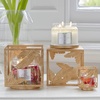 image:imagePartyLite Candle Holder  Square Golden Frond Metal Jar Holder for Scented Candles